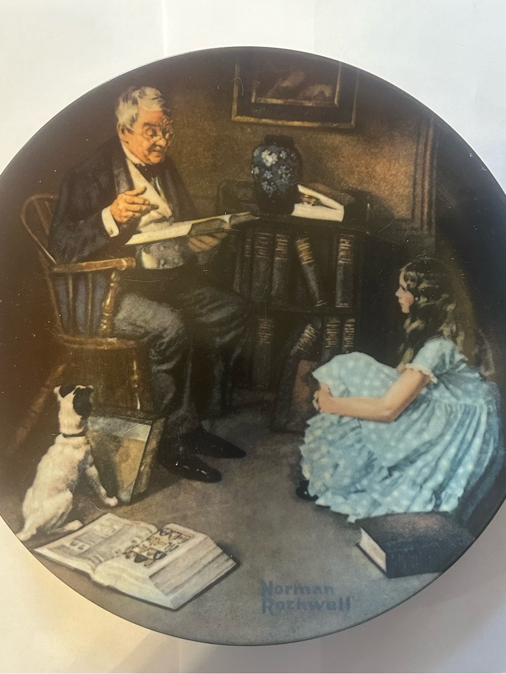 Knowles Ceramic Collectible Plate with Black Script and Red Seal